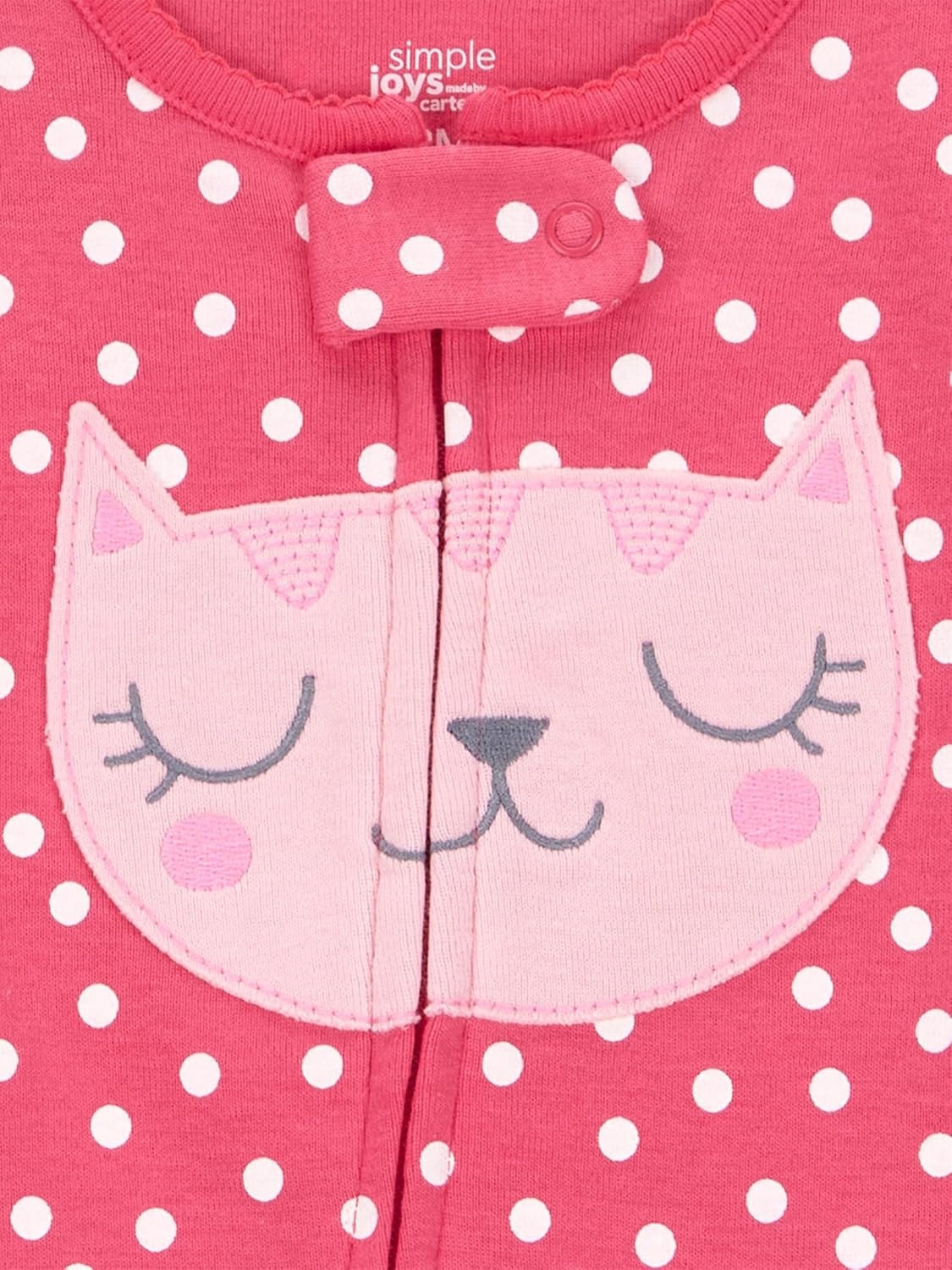image:imageSimple Joys by Carters Babys 3 pack Snug Fit Footless Cotton PajamasSweetsFloralKitty