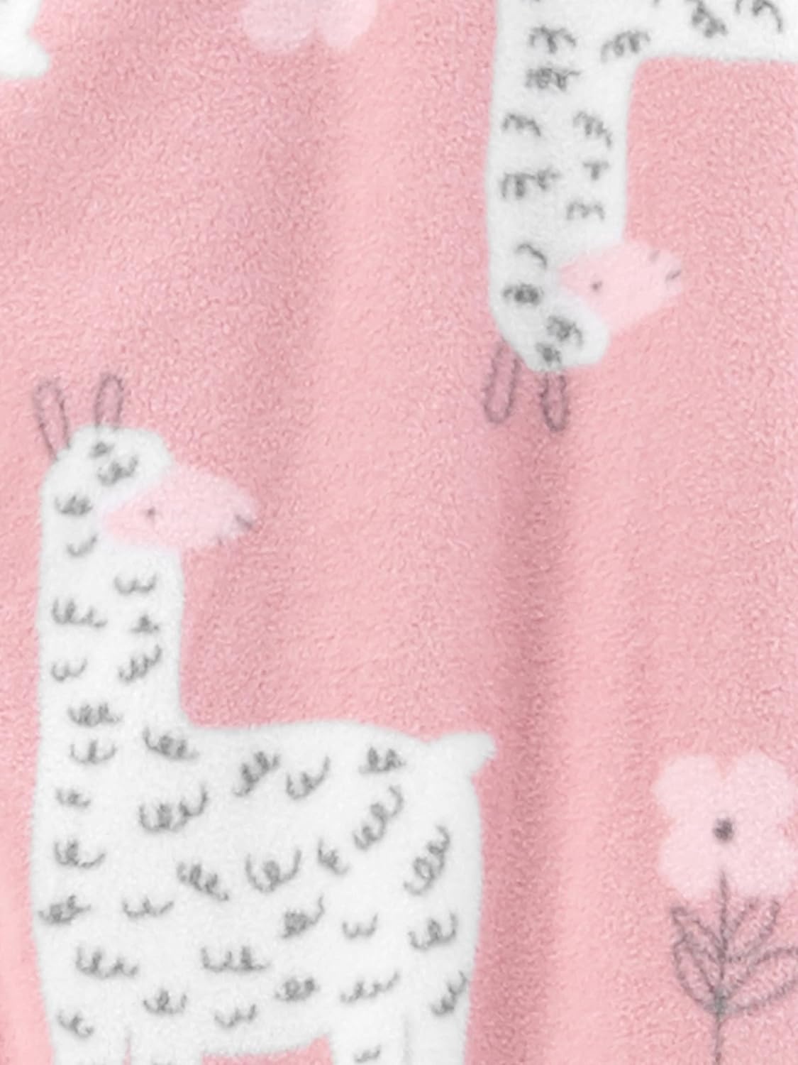 image:imageSimple Joys by Carters Girls 2Pack Loosefit Fleece Footed PajamasGrey LeopardPink Llama