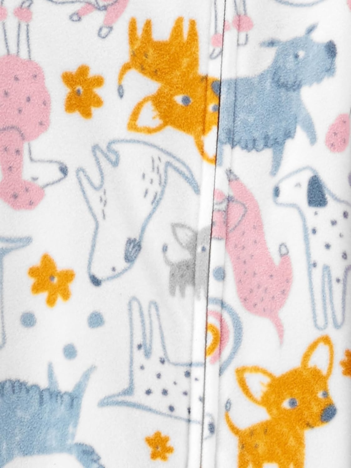 image:imageSimple Joys by Carters Girls 2Pack Loosefit Fleece Footed PajamasGrey Polka DotWhite Dogs