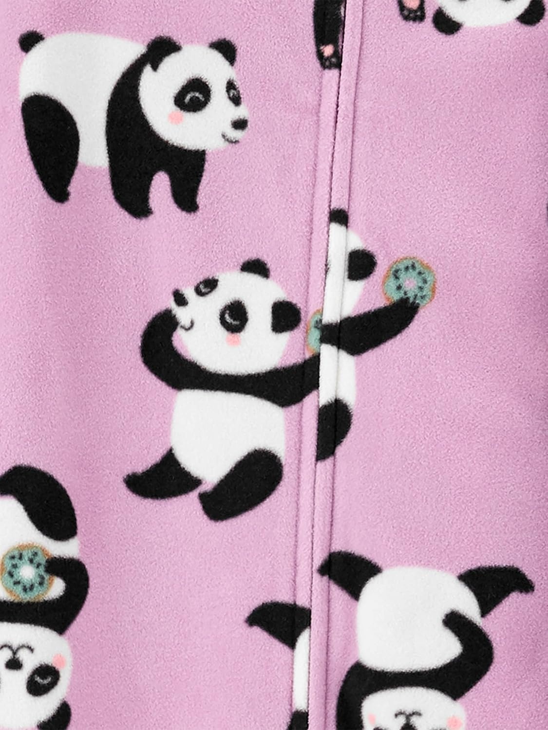 image:imageSimple Joys by Carters Girls 2Pack Loosefit Fleece Footed PajamasLilac PandaWhite Rainbow