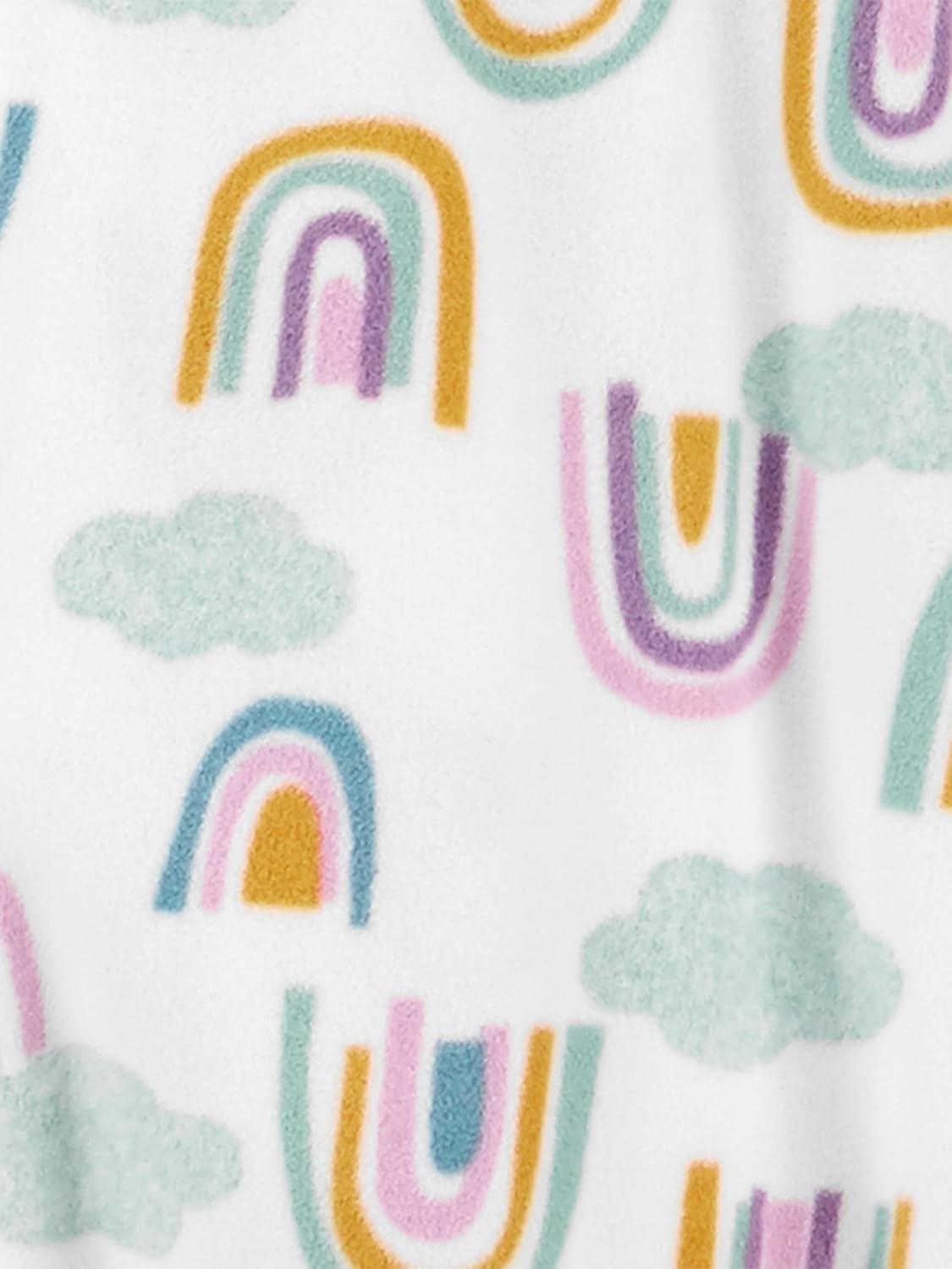 image:imageSimple Joys by Carters Girls 2Pack Loosefit Fleece Footed PajamasLilac PandaWhite Rainbow