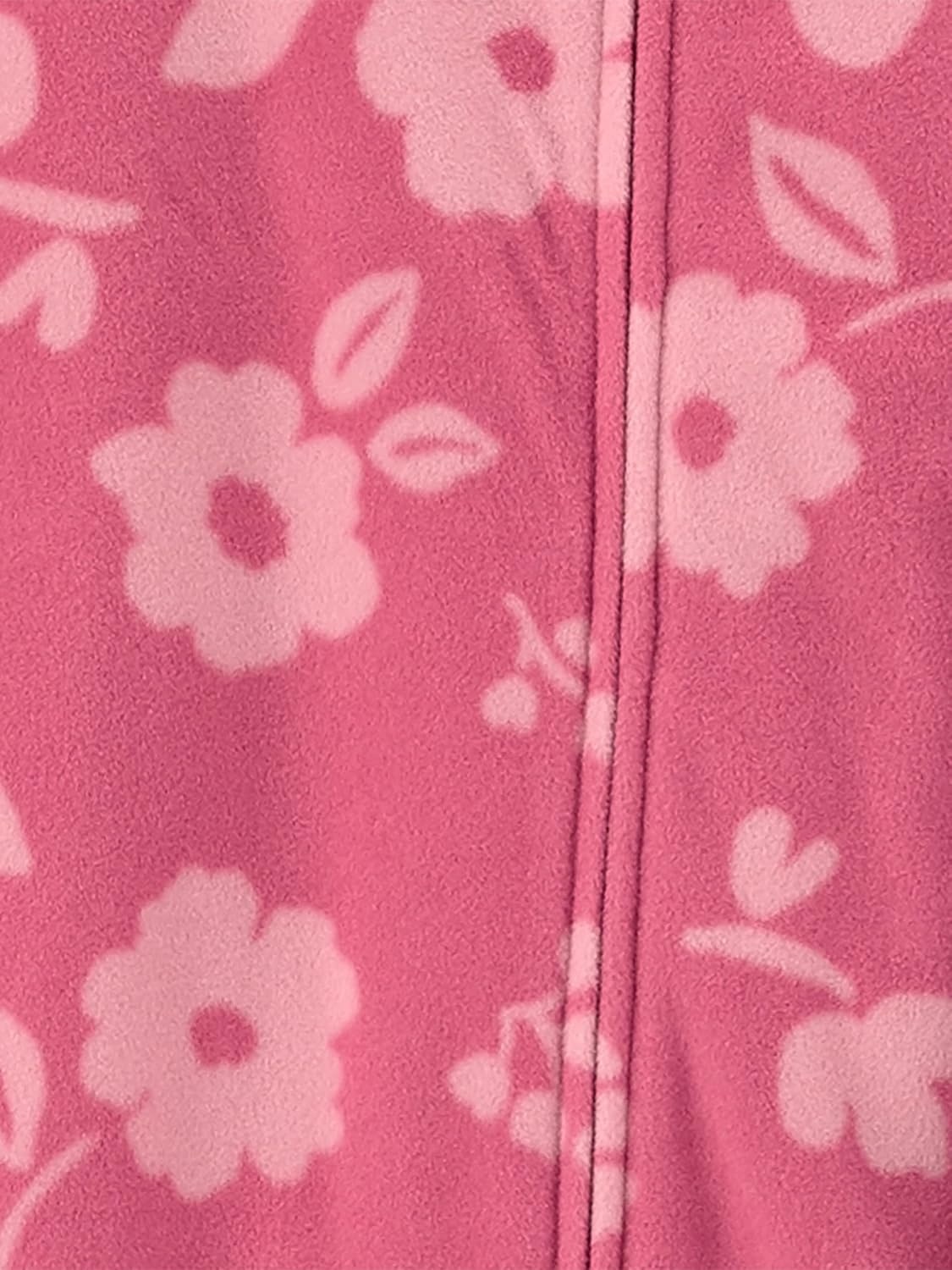 image:imageSimple Joys by Carters Girls 2Pack Loosefit Fleece Footed PajamasMint Green HorsesRaspberry Red Floral