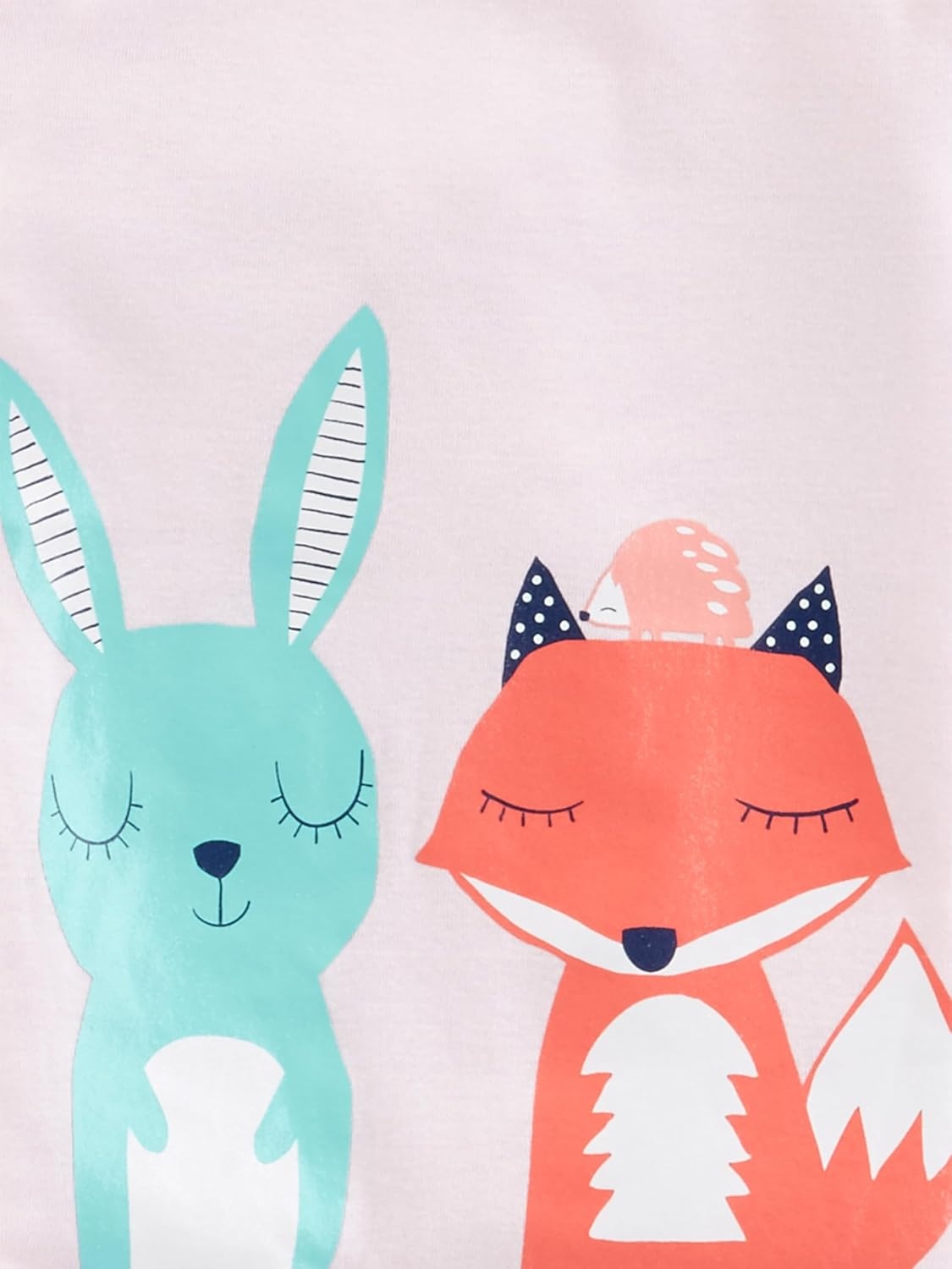 image:imageSimple Joys by Carters Girls 4piece Polyester PajamasBlue Text PrintLight Pink FloralPink Forest Animals
