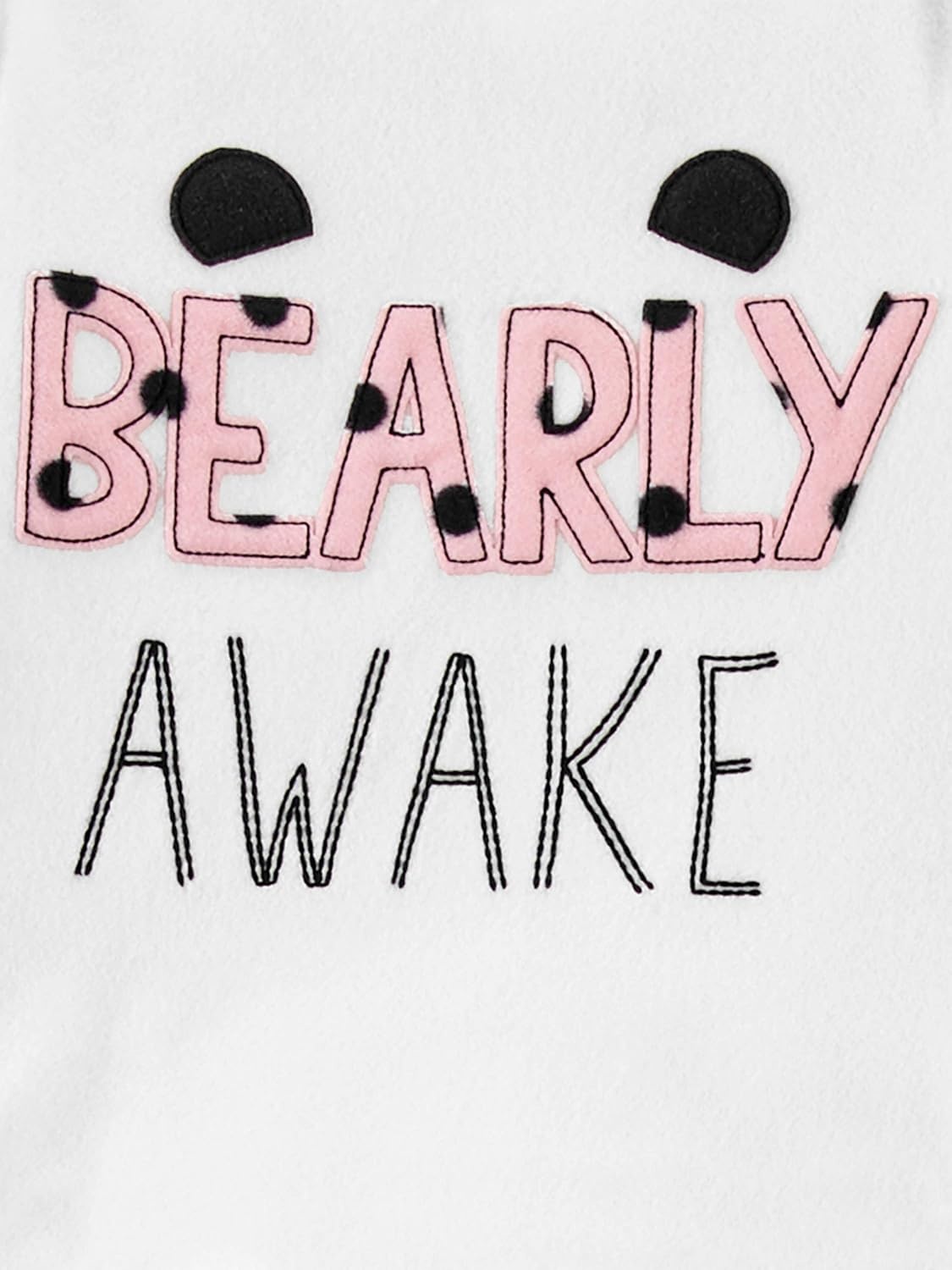 image:imageSimple Joys by Carters Girls 4piece Polyester PajamasGrey PandaPink DonutWhite Text PrintDots