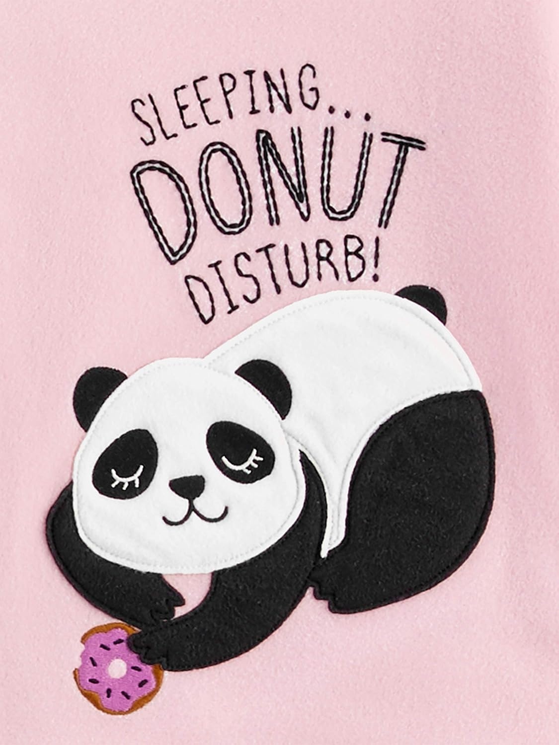 image:imageSimple Joys by Carters Girls 4piece Polyester PajamasGrey PandaPink DonutWhite Text PrintDots