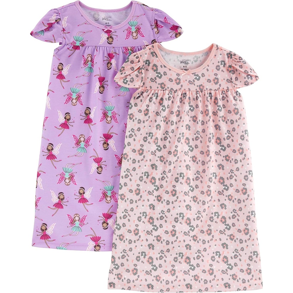 image:imageSimple Joys by Carters 2 Pack NightgownsAnimal PrintFairy