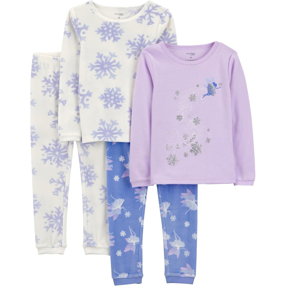 image:imageSimple Joys by Carters Girls 4piece Polyester PajamasBlue