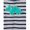Simple Joys by Carter’s Babys’ 3 pack Snug Fit Footless Cotton Pajamas(Blue Firetruck/Grey Stripe/White Dinosaur)