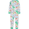Simple Joys by Carter’s Babys’ 3 pack Snug Fit Footless Cotton Pajamas(Blue Firetruck/Grey Stripe/White Dinosaur)