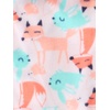 Simple Joys by Carter’s Girls’ 4-piece Polyester Pajamas(Blue Text Print/Light Pink Floral/Pink Forest Animals)