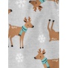 Simple Joys by Carter’s Unisex Child Holiday Loose-fit Flame Resistant Fleece Footed Pajamas(Green Santa/Grey Heather Reindeer)