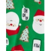 Simple Joys by Carter’s Unisex Child Holiday Loose-fit Flame Resistant Fleece Footed Pajamas(Green Santa/Grey Heather Reindeer)