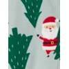 Simple Joys by Carter’s Unisex Child Holiday Loose-fit Flame Resistant Fleece Footed Pajamas(Light Grey Santa/Mint Green Christmas Print)