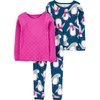 Simple Joys by Carter’s Baby 3-Piece Snug-fit Cotton Holiday Pajama Set(Navy Penguin/Pink Dots)
