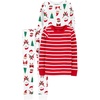 Simple Joys by Carter’s Baby 3-Piece Snug-fit Cotton Holiday Pajama Set(Red Stripe/White Christmas Print)