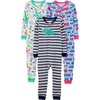Simple Joys by Carter’s Babys’ 3 pack Snug Fit Footless Cotton Pajamas(Blue Firetruck/Grey Stripe/White Dinosaur)