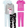 Simple Joys by Carter’s Girls 6-piece Snug Fit Cotton Pajama Set(Black Unicorn/Blue Tortoise/Grey Heather/Pink Polka Dot)