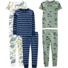 image:imageSimple Joys by Carters Girls 6piece Snug Fit Cotton Pajama SetBlueGreenDinosaur