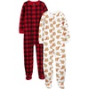Simple Joys by Carter’s Unisex Child Holiday Loose-fit Flame Resistant Fleece Footed Pajamas(Bear/Buffalo Check)