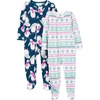 Simple Joys by Carter’s Unisex Child Holiday Loose-fit Flame Resistant Fleece Footed Pajamas(Fair Isle/Penguin)