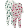 Simple Joys by Carter’s Unisex Child Holiday Loose-fit Flame Resistant Fleece Footed Pajamas(Santa & Trees)