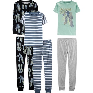 Simple Joys by Carter’s Girls 6-piece Snug Fit Cotton Pajama Set(Multicolor/Stripe/Transformers)