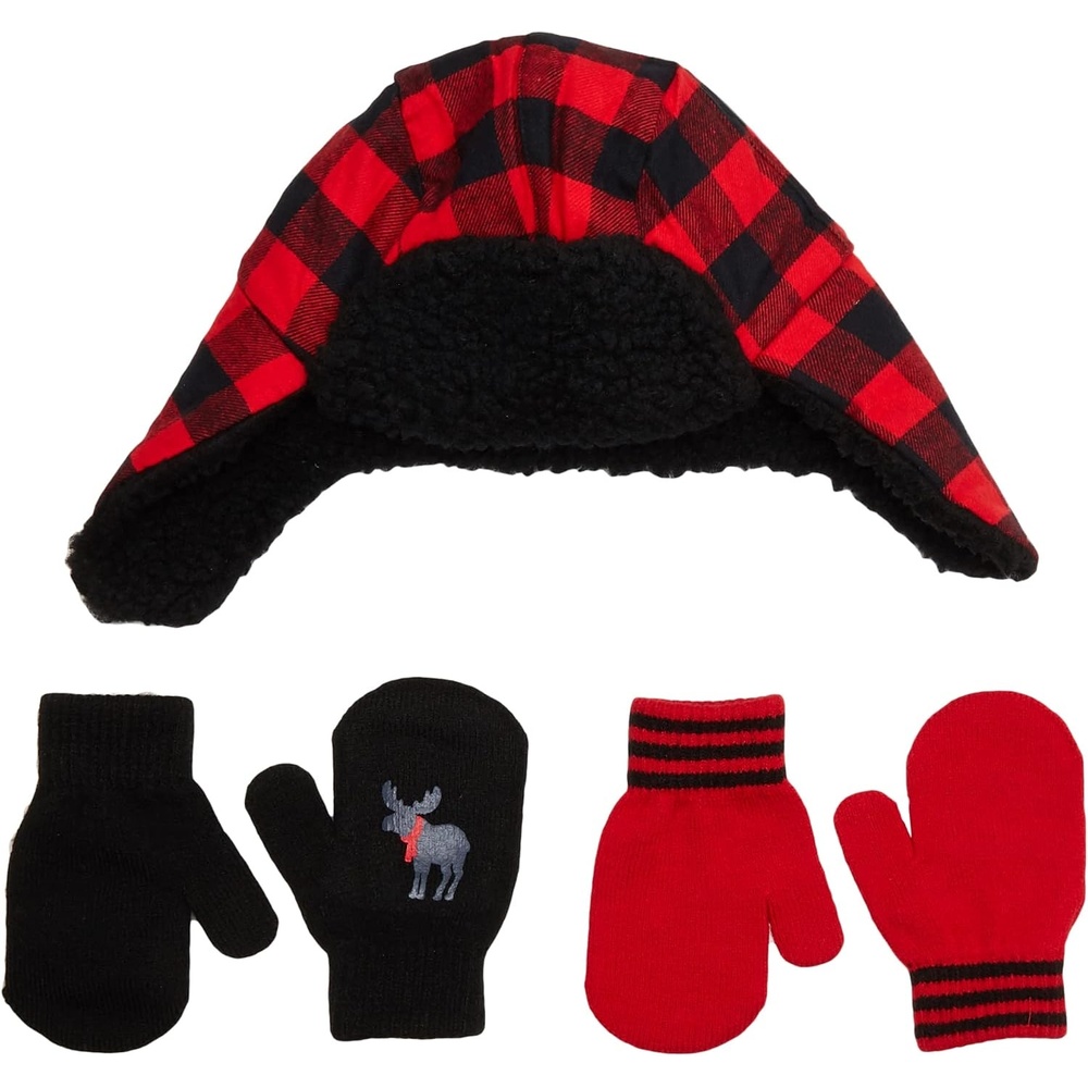 image:imageSimple Joys by Carters Baby Hat and Mitten SetBuffalo Check
