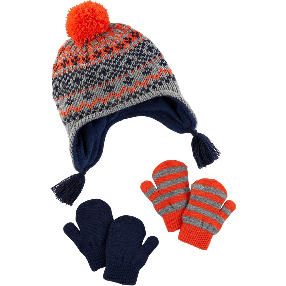 image:imageSimple Joys by Carters Baby Hat and Mitten SetFair IsleStripe