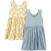 Simple Joys By Carter’s Girls Short-sleeve And Sleeveless Sets Playwear Dress, Sage/Lemon, 4T US