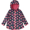 Simple Joys by Carter’s Baby Girls Rain Jacket Raincoat Water-Resistant Hooded Rain Slicker(Navy Strawberry)