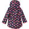 Simple Joys by Carter’s Baby Girls Rain Jacket Raincoat Water-Resistant Hooded Rain Slicker(Navy Strawberry)