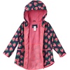 Simple Joys by Carter’s Baby Girls Rain Jacket Raincoat Water-Resistant Hooded Rain Slicker(Navy Strawberry)