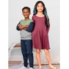 Simple Joys by Carter’s Girls 2-Pack Long-Sleeve Dress Set(Plum/Floral)