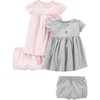 Simple Joys by Carter’s Baby Girls Short-sleeve and Sleeveless Dress Sets, Pack of 2(Grey Bear Print/Pink Elephants)