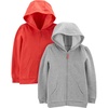 Simple Joys by Carter’s Girls’ 2-Pack Fleece Full-Zip Hoodies(Pink/Grey)