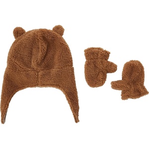 Simple Joys by Carter’s Baby Hat and Mitten Set(Khaki Brown)