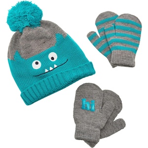 Simple Joys by Carter’s Baby Hat and Mitten Set(Monster/Stripe)